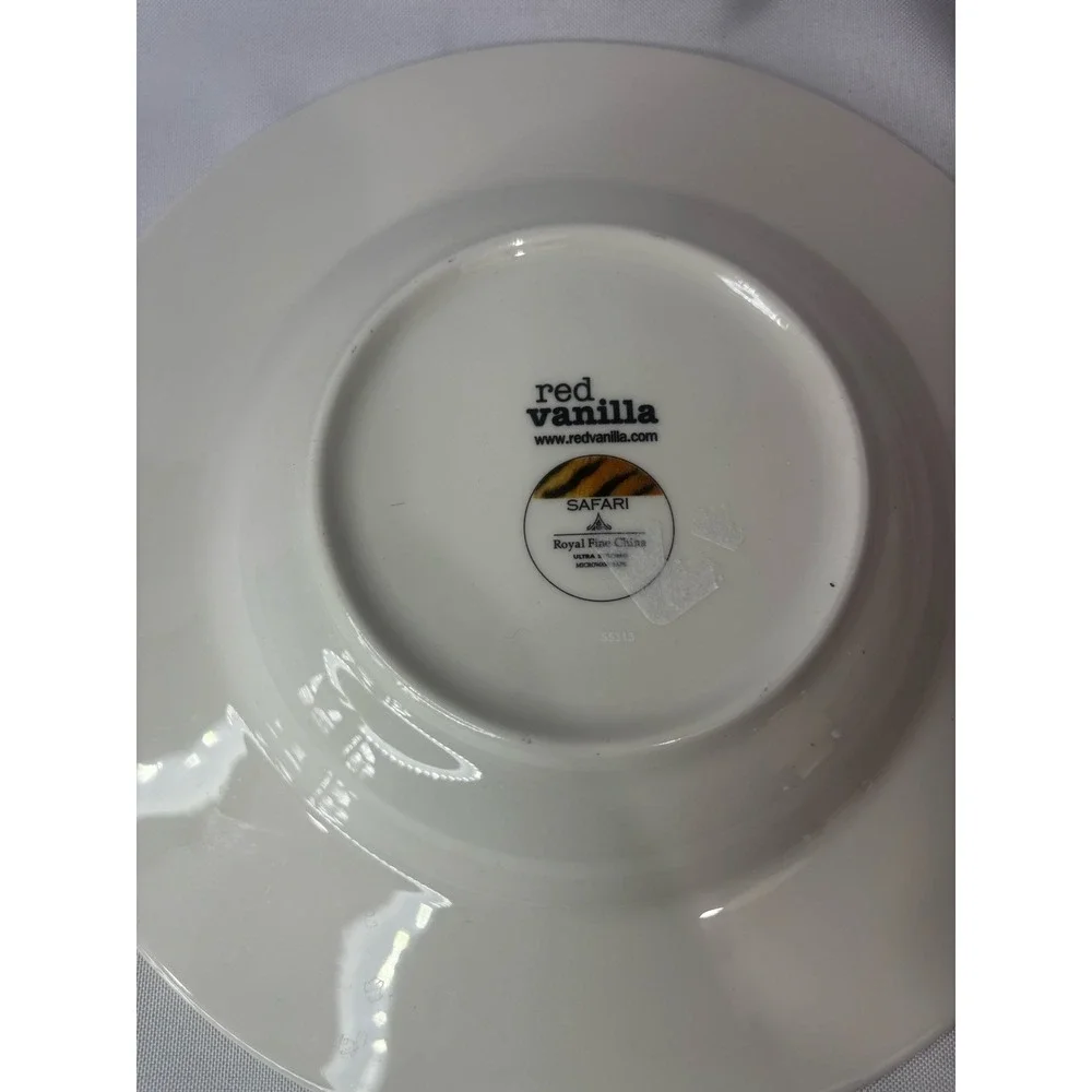 🐆Set of 2 Red Vanilla Safari Soup Bowl, 9.5